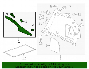 Rear pillar trim left Chevrolet Volt 11-15