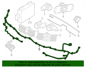 Volvo XC60 22-25 rear bumper wiring for parking sensors and park assist, foot-operated tailgate sensor