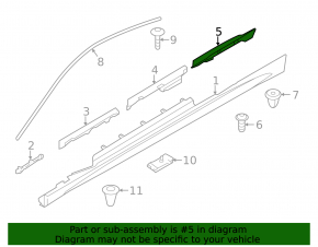 Threshold bracket left rear BMW 4 F32/33 14-20 convertible, Coupe