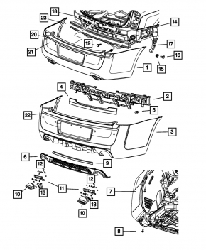 Absorber rear bumper Chrysler 300 11-14 prerest