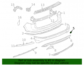 VW Tiguan 22-24 R-line rear bumper towing hook cap