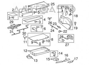 Arch trim right Toyota Prius 30 10-11 gray, type 1, folded