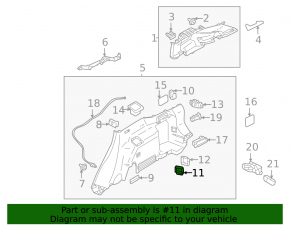 Mitsubishi Outlander 22-25 black trunk arch trim hook