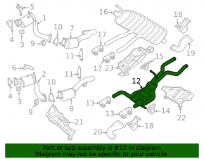 Exhaust line middle part Audi Q7 4L 10-15