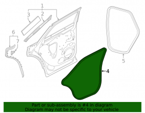 Door seal rear left Audi Q5 80A 18-24