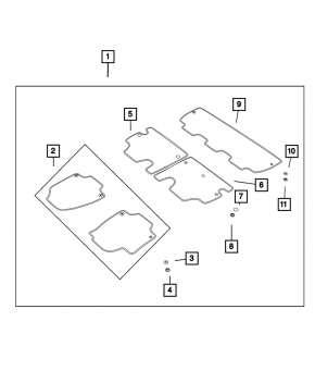 Set of floor mats Chrysler Pacifica 17-23 rubber black