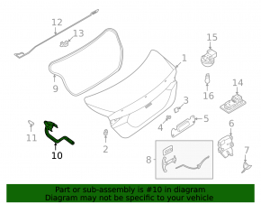 Trunk lid hinge left Nissan Sentra 20-24