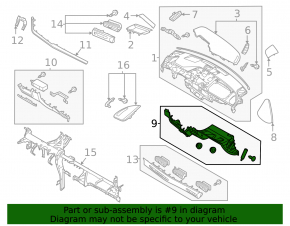 Black lower dash trim for Hyundai Sonata 20-23