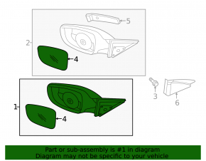 Side mirror right complete Hyundai Veloster 12-13