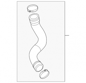 Intercooler pipe left upper Audi A4 B8 08-16 2.0T rubber