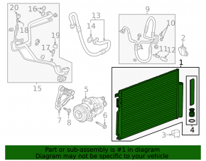 Radiator air conditioner condenser Chevrolet Trax 15-21 LUV type 2
