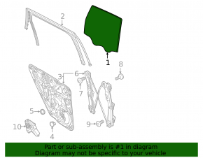 Glass door rear left Porsche Cayenne 958 11-17