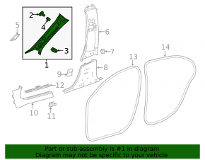 Mercedes H247 GLA 20-26 black front pillar trim, left upper