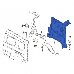 Quarter wing rear left Ford Transit Connect MK2 13-23 long wheelbase