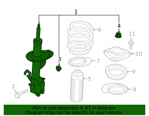 Front left shock absorber Nissan Leaf 18- under 40 kWh
