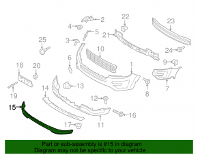 Front bumper lip Ford Explorer 16-19 rest, worn