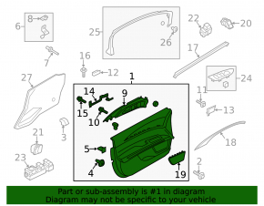 Door trim card front right Lincoln MKZ 17-20 black