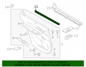 Glass seal inner door rear right Mazda CX-9 16-