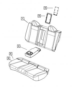 Rear row of seats 2 row Chrysler 200 11-14 leather black