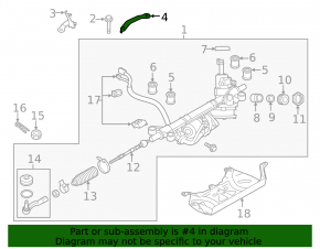 Left steering rack bracket for Subaru Outback 15-19