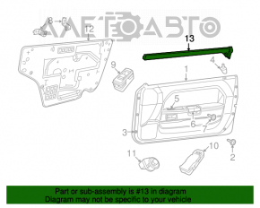 Front Left Door Glass Seal Dodge Challenger 09-14