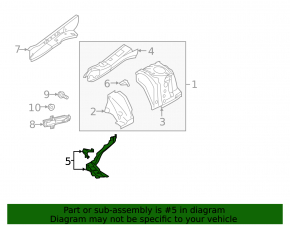 Side member bracket right Subaru Forester 19-24 SK