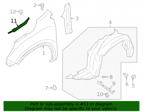 Left hood-to-wing seal for Subaru Ascent 19-26