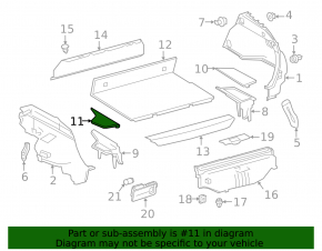 Trunk floor left Toyota Prius 50 Prime 17-22 black