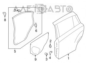 Door bare front left Subaru Impreza 17-23