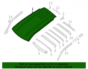 Metal roof for a Nissan Pathfinder 13-20 without a sunroof