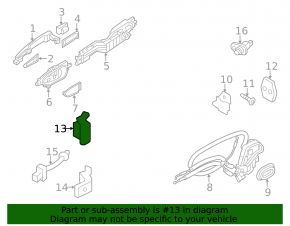 Upper rear left door hinge for Infiniti G25 G35 G37 4d 06-14