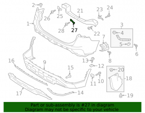 Rear bumper mount on the amplifier lower central Hyundai Santa FE 19-20 USA