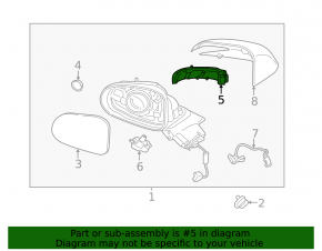 Right turn signal mirror Hyundai Santa FE 19-23