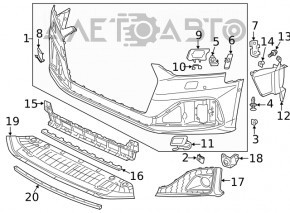 Front bumper protection Audi A5 F5 20- premium, prestige