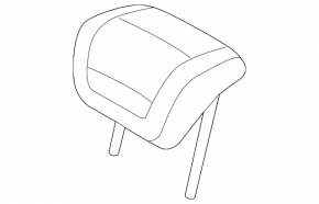 Headrest 2nd row left Audi A3 22-26 leather black soul, gray stitching felsgrau