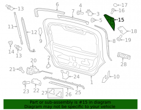 Right tailgate trim Porsche Panamera 14-16 missing plug