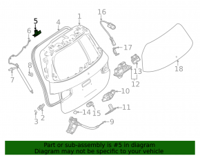 Right tailgate hinge for Mercedes X247 GLB 20-26