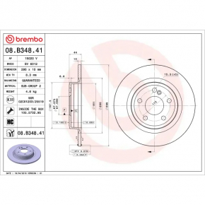 Rear left brake disc Mercedes GLA 15-20 295/10mm