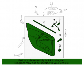 Door trim card front left Mazda3 MPS 09-13