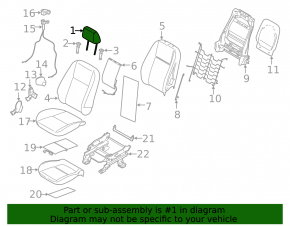 Ford Transit Connect MK2 13-18 passenger seat headrest, grey and black leather