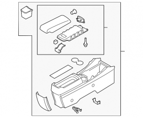 Mazda CX-7 06-08 center console with armrest and cup holders