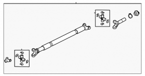 Cardan shaft cardan front Ford Explorer 20-24 AWD rusty