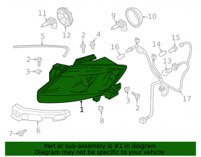Mazda CX-9 13-15 halogen left front headlight