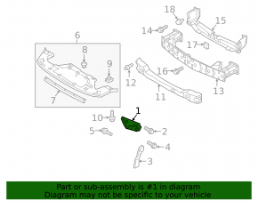 Front bumper mount right wing Mazda CX-9 16-