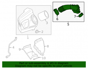 Air duct for manifold Audi A6 C7 12-18 3.0T