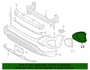 Left front bumper grille trim for VW Atlas 24-25, silver