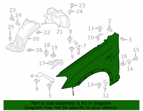 Front left wing BMW X3 F25 11-17