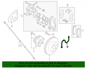 Brake hose front right Infiniti JX35 QX60 13-