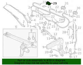 Right windshield washer nozzle with heating for Audi Q8 19-25