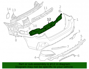 Rear bumper central mount BMW i4 21-25 M package